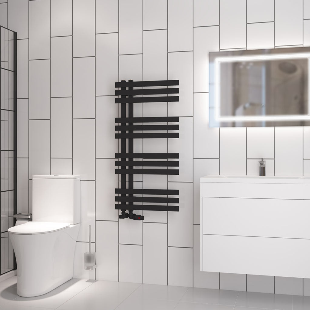 Eastbrook Hurley handdoekradiator 50x100 cm 450W Mat Zwart
