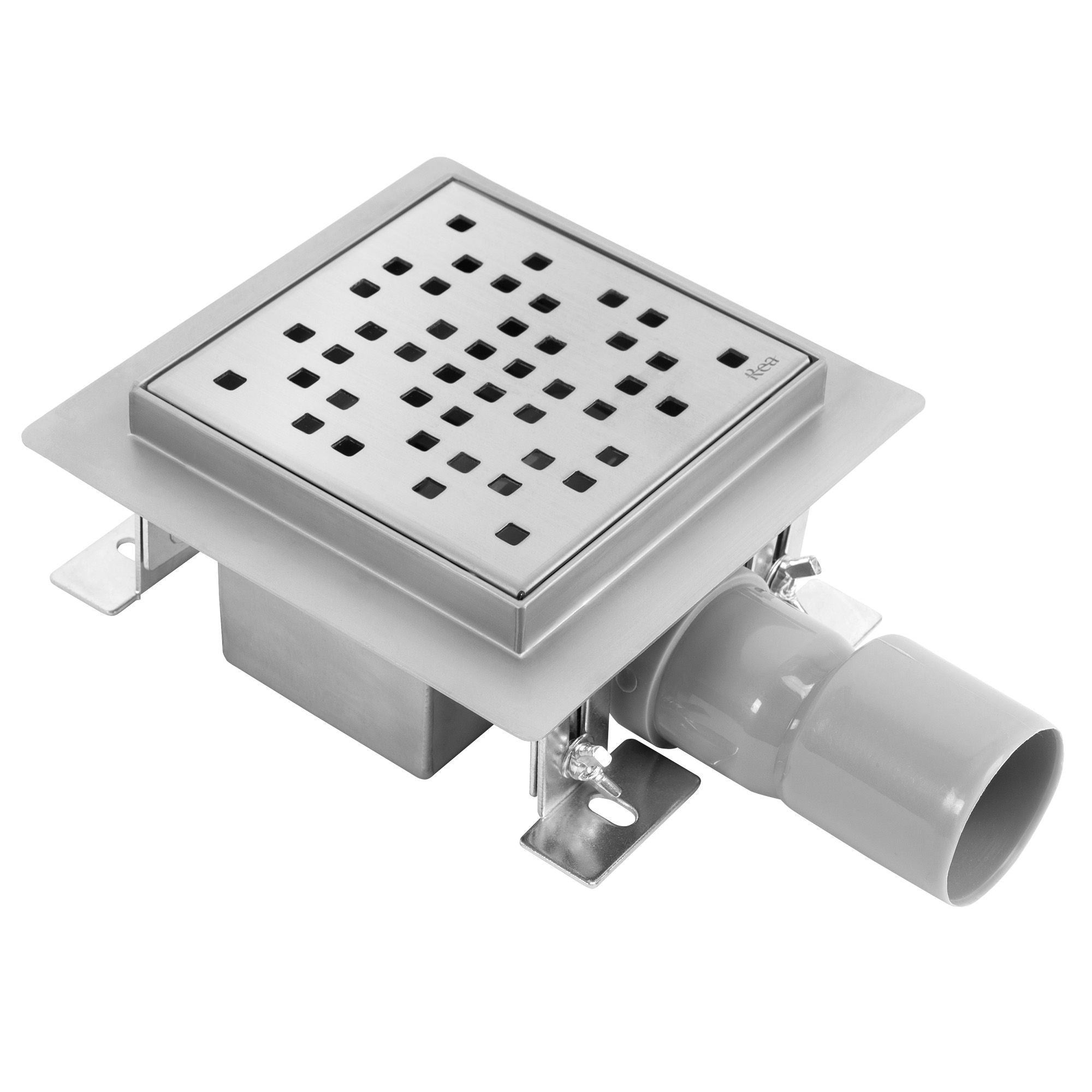 Lineaire afvoer REA DOTS Brush Steel 12x12