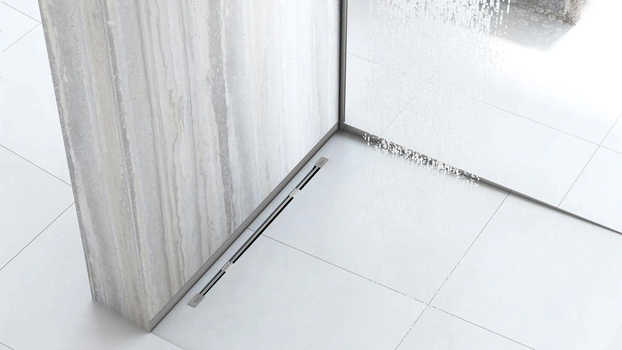 Douchebak profiel 120cm BRUSH NICKEL