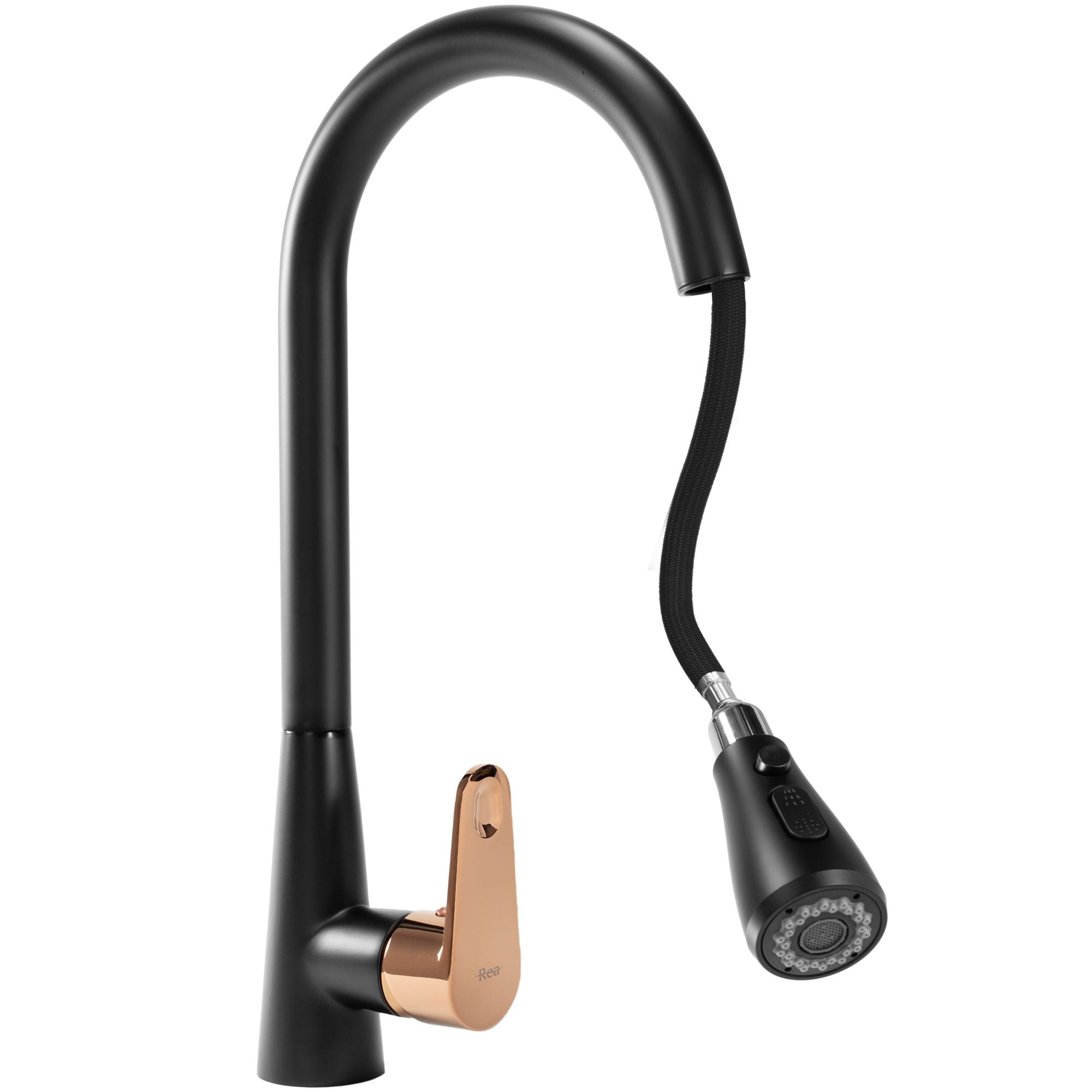 Keukenkraan Rea Mild Black/Rose Gold