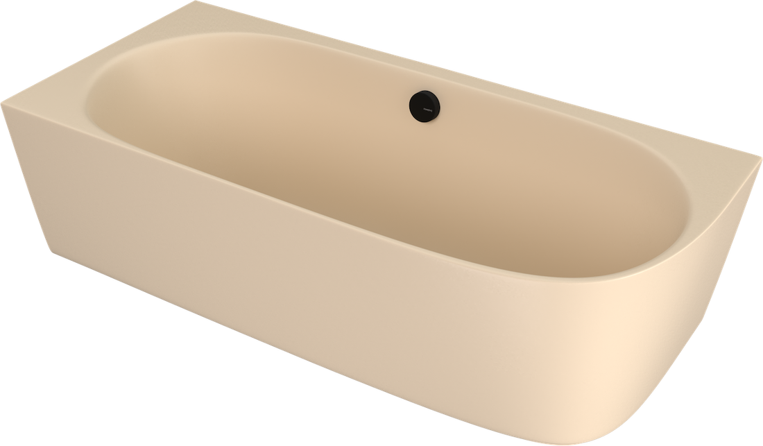 Sussi Vrijstaand Hoekbad 160x70x50cm Cast Marble Links Beige/Mat