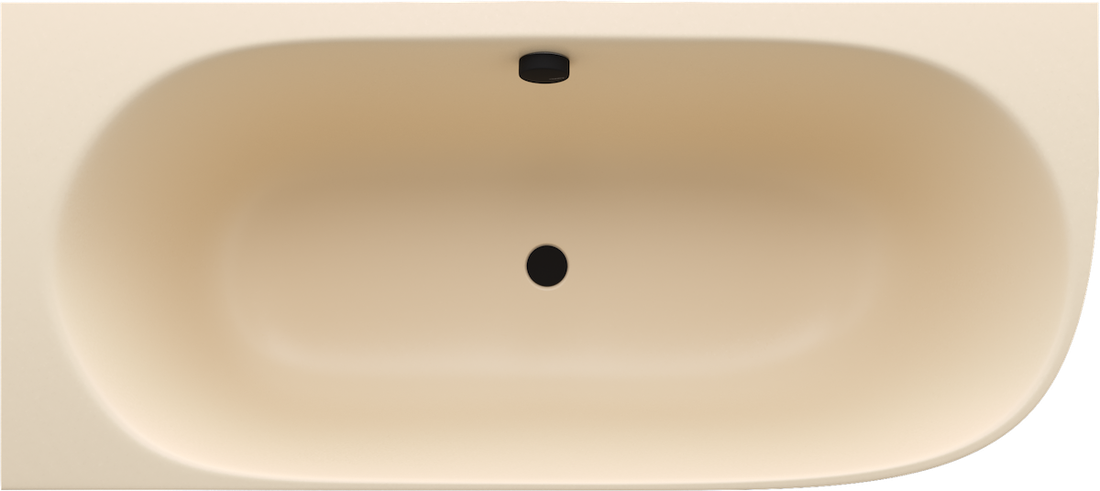 Sussi Vrijstaand Hoekbad 160x70x50cm Cast Marble Links Beige/Mat