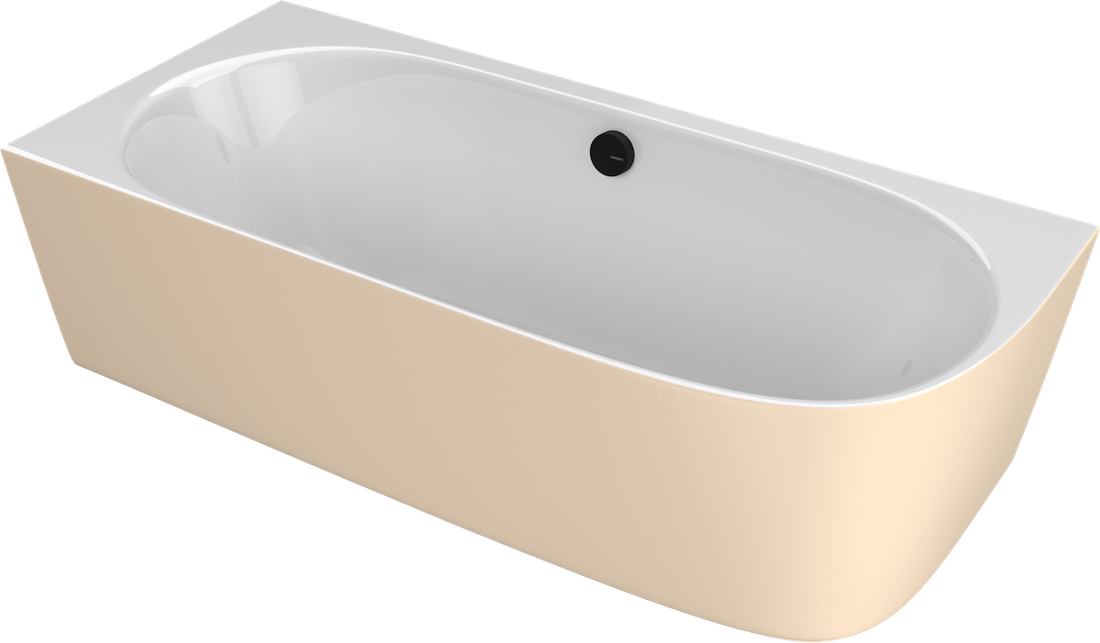 Sussi Vrijstaand Hoekbad 160x70x50cm Cast Marble Links Wit/Beige/Mat