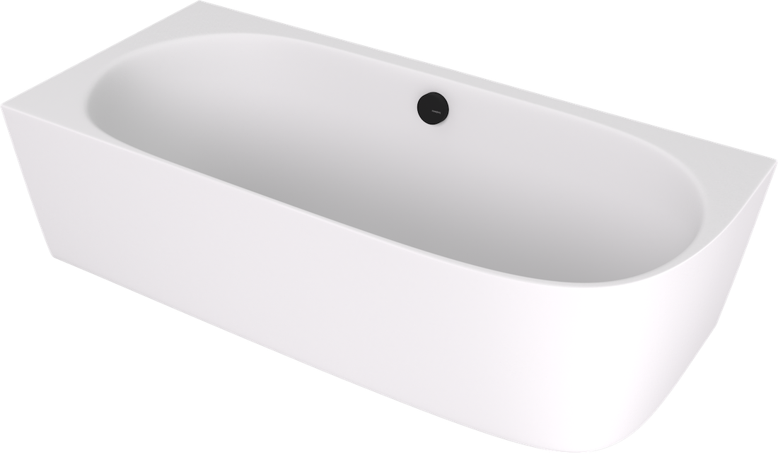 Sussi Vrijstaand Hoekbad 160x70x49,5cm Cast Marble Links Wit/Mat