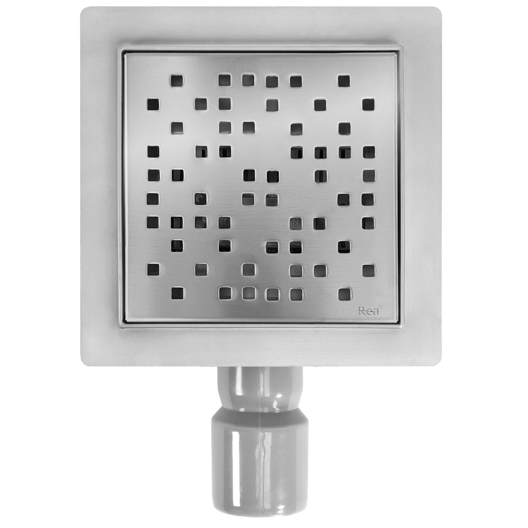Lineaire afvoer REA DOTS Brush Steel 15x15