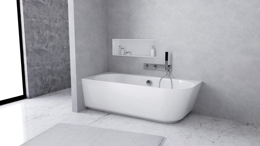 Sussi Vrijstaand Hoekbad 150x70x49,5cm Cast Marble Links Wit