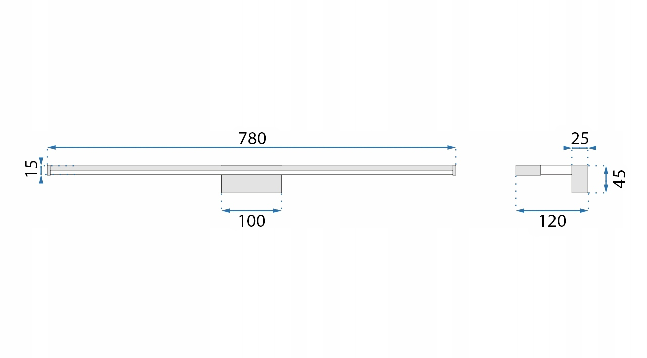 Voor Wandlamp Lamp Azure Led Spiegel 15W 68.5cm App370-1W Chower