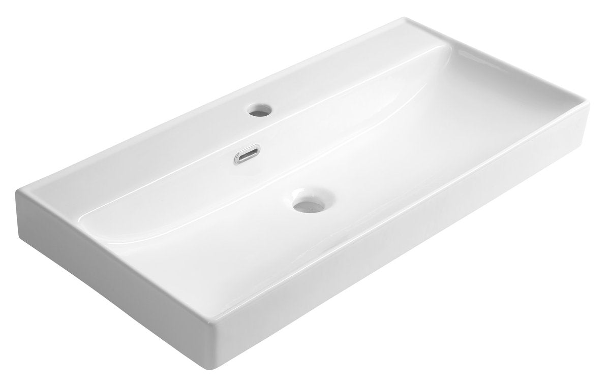 Sapho Meubelwastafel 80x40x15 Cm Keramiek Wit