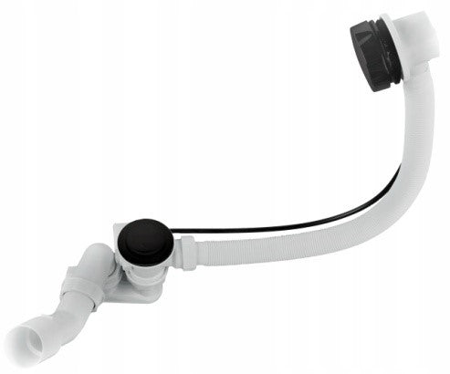 Bad afvoer combinatie met overloop en afvoerplug klikwaste Chroom/Mat Zwart