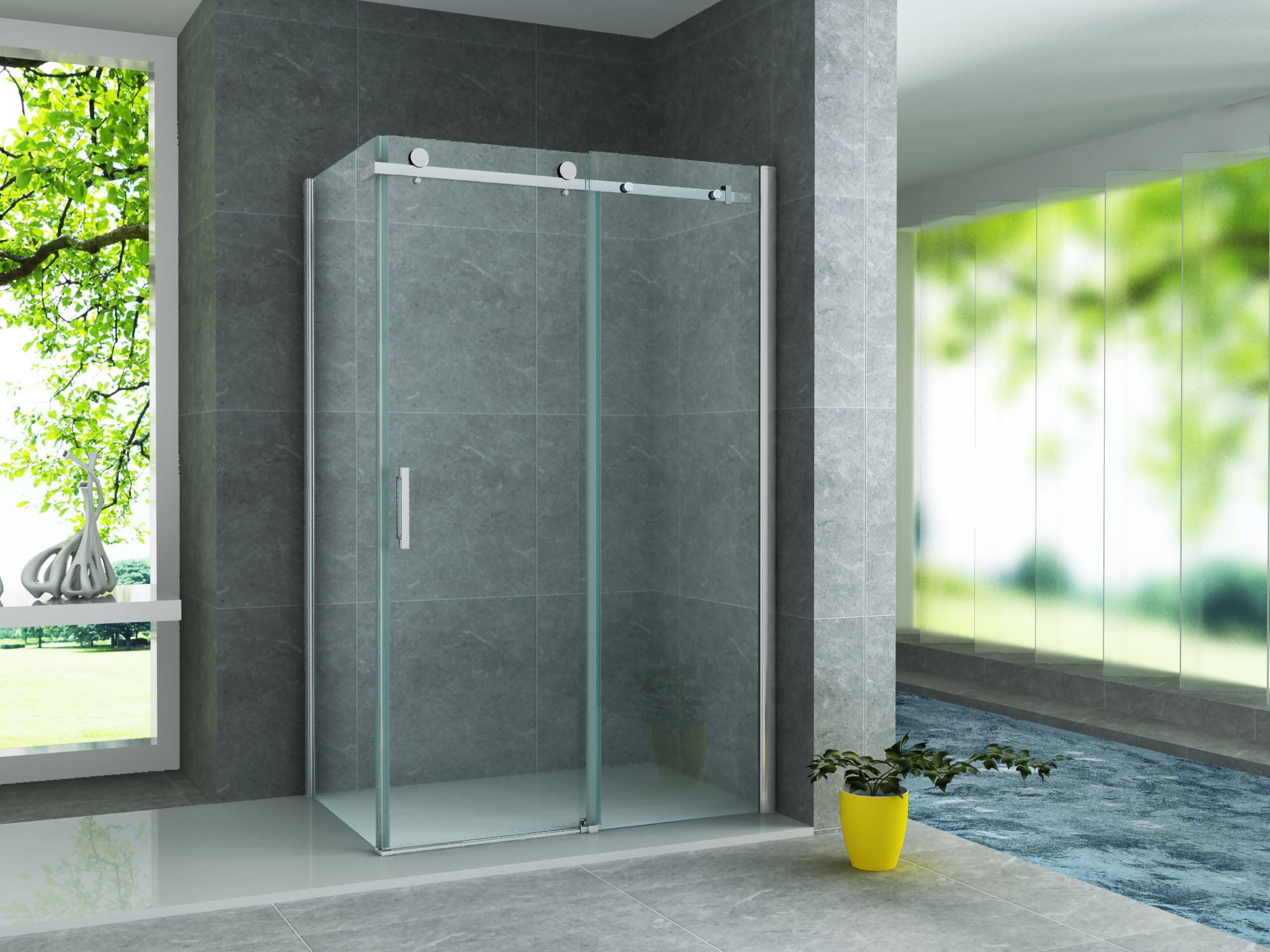 Aloni CR Douchecabine Schuifdeur 160x90 Chroom helder glas
