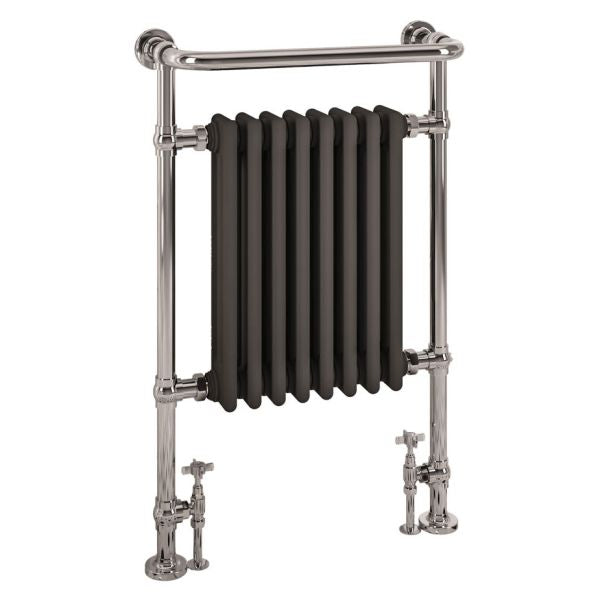 Isbourne Retro Handdoekradiator 94 x 60 cm Chroom / Mat Antraciet