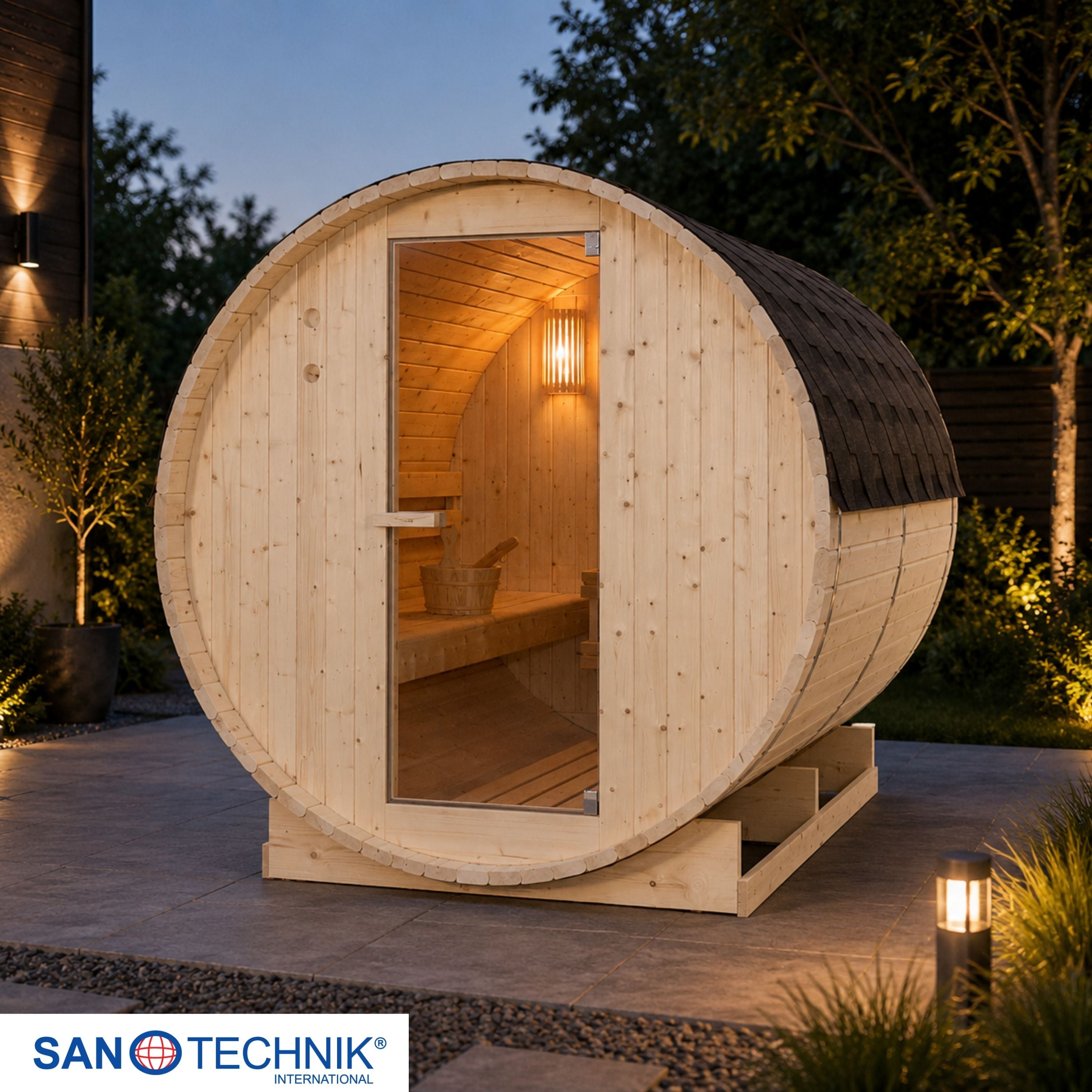 Sanotechnik Tromsö XL Buitensauna voor 6 personen 190x220x190 cm