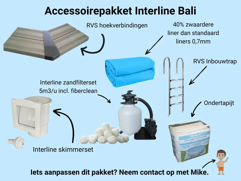 Interline Bali ovaal 840 x 490 x 136 cm houten buitenzwembad