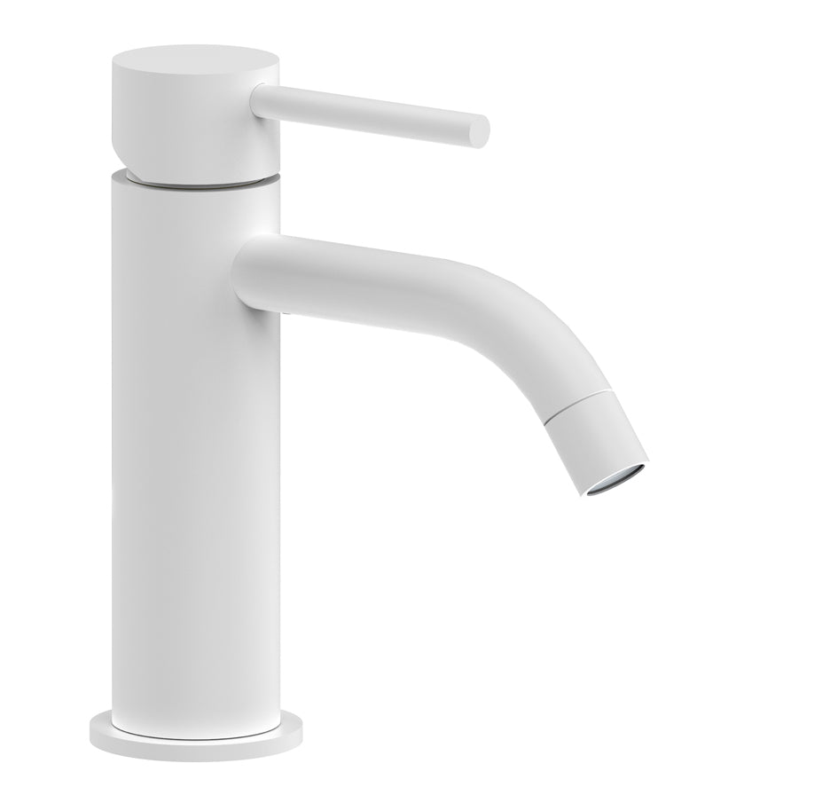Paffoni Light Wastafelkraan Met Clic-Clac Afvoerplug Mat Wit