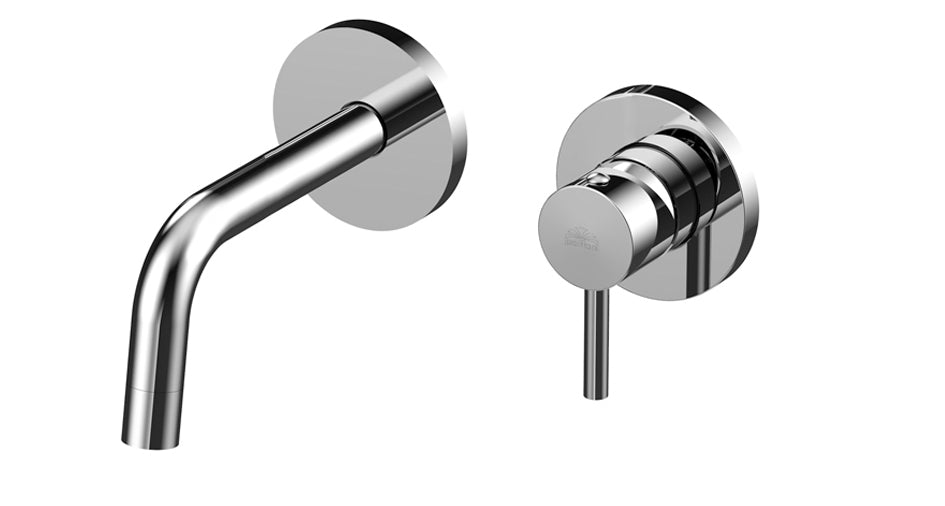Paffoni Light Inbouw Wastafelkraan Met Uitloop 123 mm en 2 Rosetten Ø 70 mm Chroom