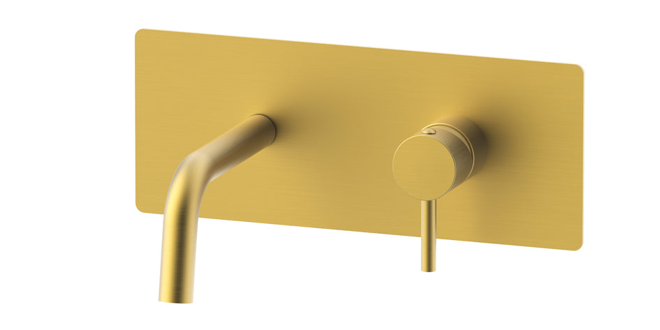 Paffoni Light Inbouw Wastafelkraan Met Uitloop 123 mm Geborsteld Honing Goud