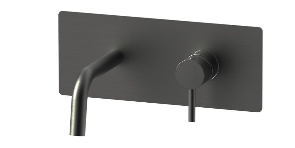 Paffoni Light Inbouw Wastafelkraan Met Uitloop 123 mm Geborsteld Zwart Nikkel