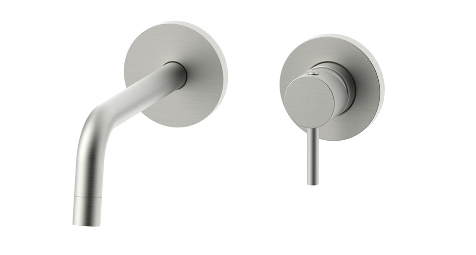 Paffoni Light Inbouw Wastafelkraan Met Uitloop 178 mm en 2 Rosetten Ø 70 mm RVS