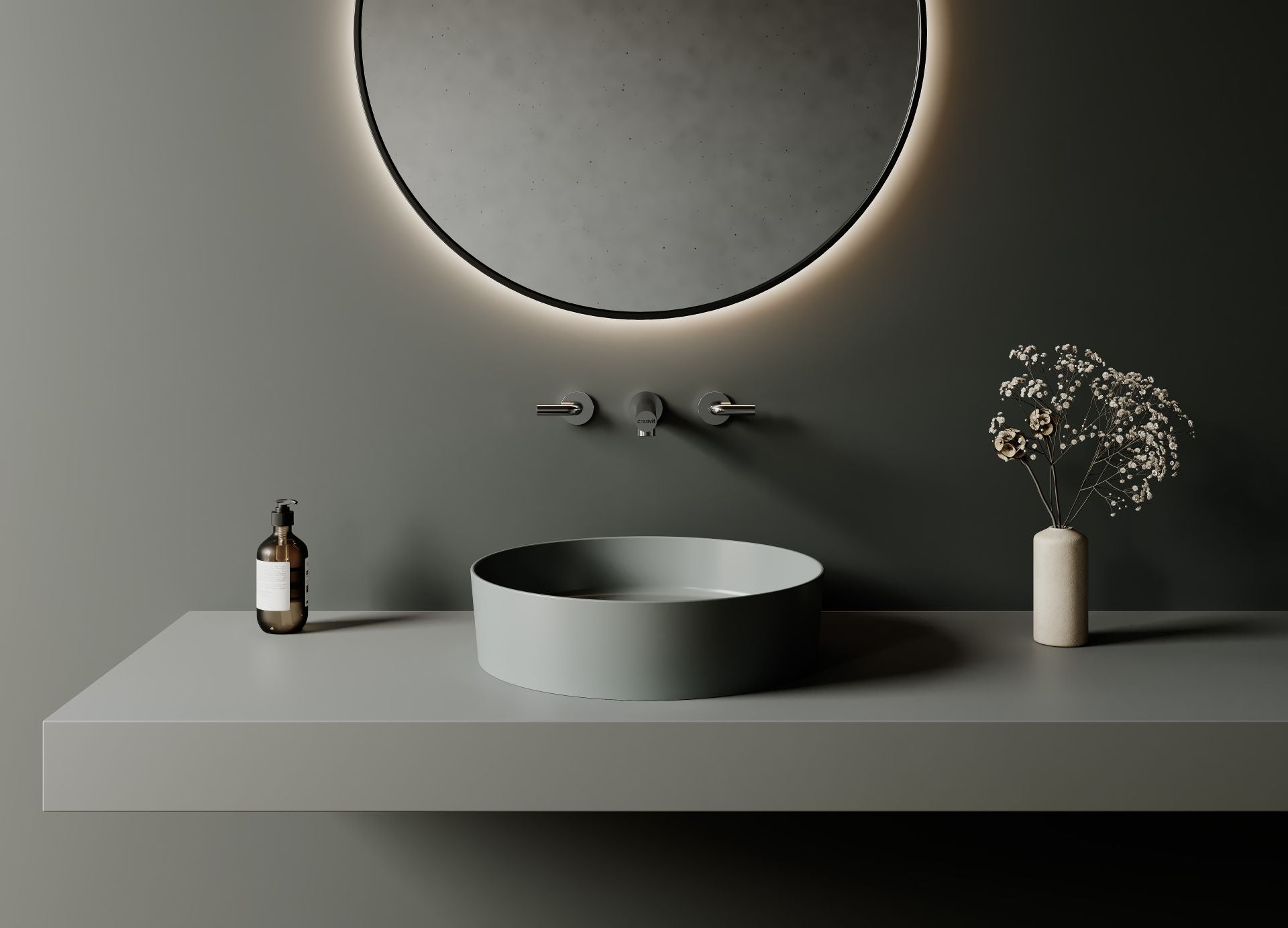 Opbouw waskom wastafel Loop Terra ø 45cm div. kleuren