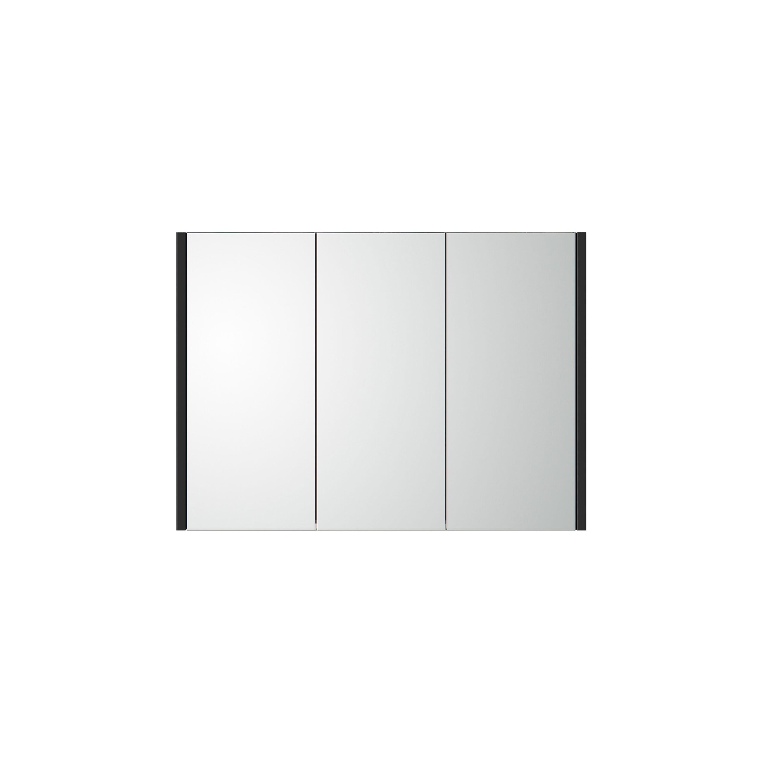 Spiegelkast Fabriecio Leeds Opbergruimte 80 cm Mat Zwart — met spiegeldeuren en bergruimte