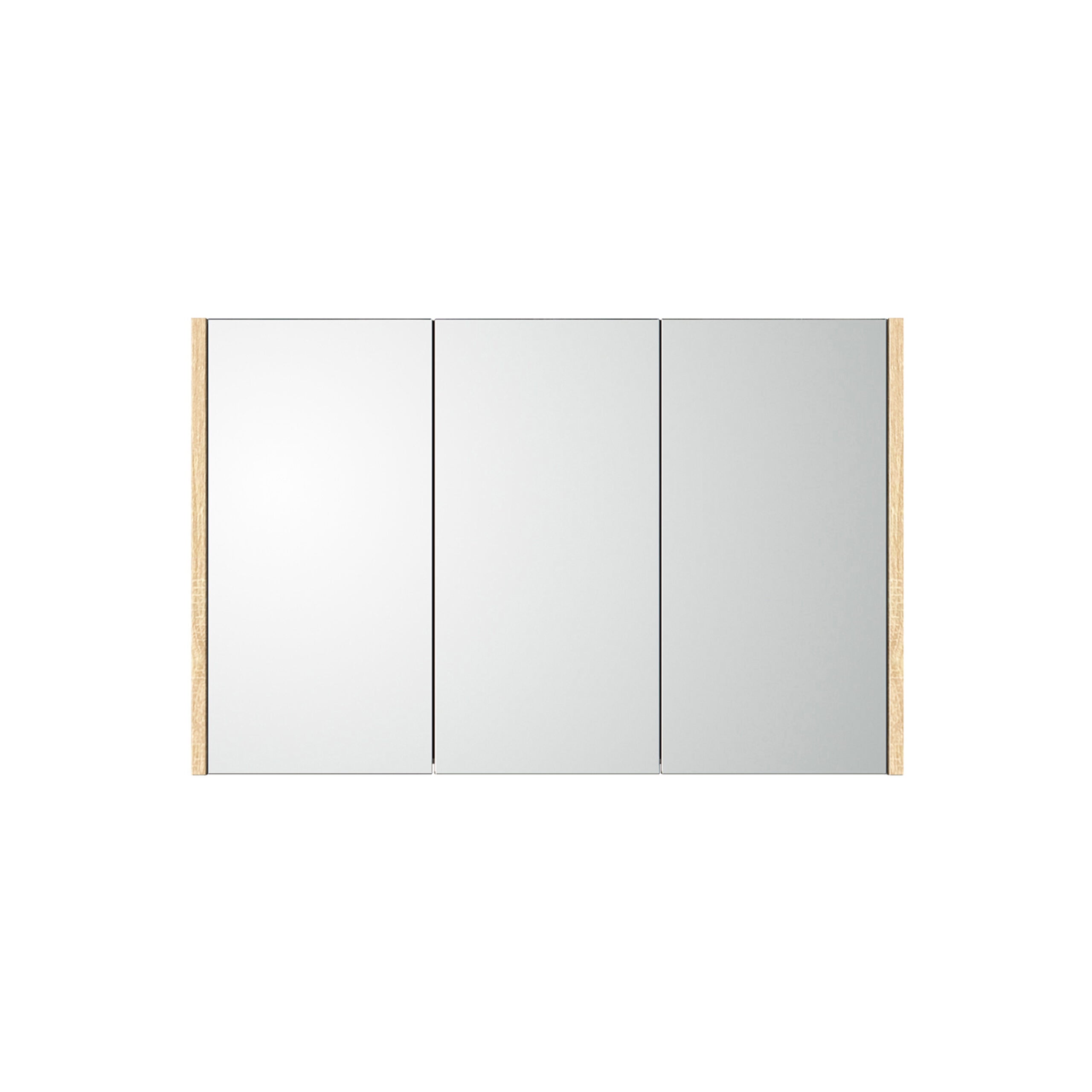 Spiegelkast Fabriecio Leeds Natural Oak 90 cm Neutraal — met spiegeldeuren en bergruimte