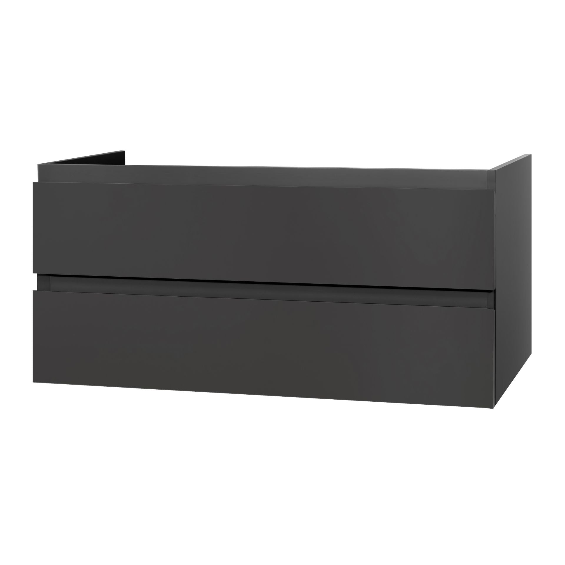 Badmeubel Sally 120x45 greeploos 2 laden Softclose Mat Grijs