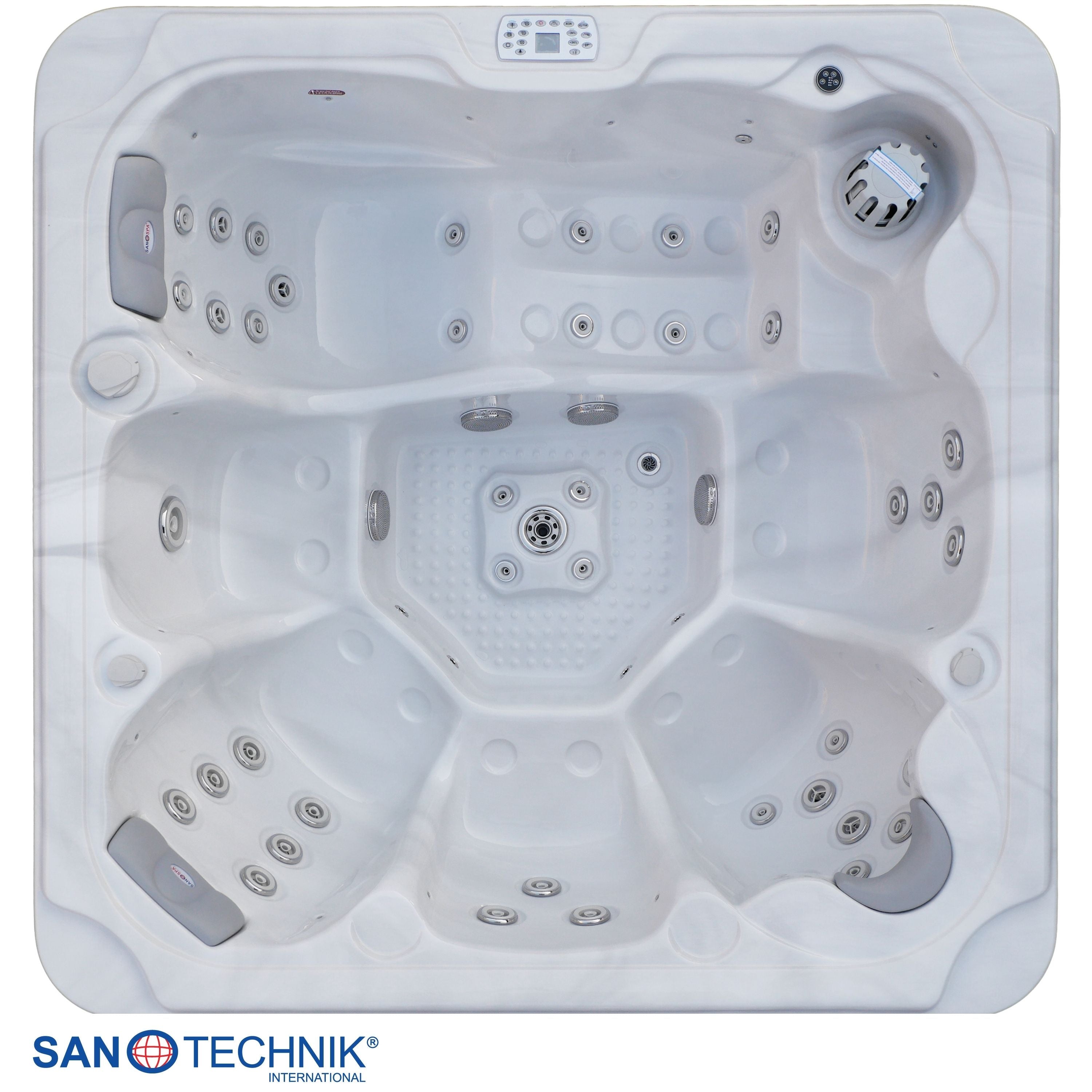 Sanotechnik Oasis Maxi Outdoor Whirlpool Wit Marmer 210x210x95 cm