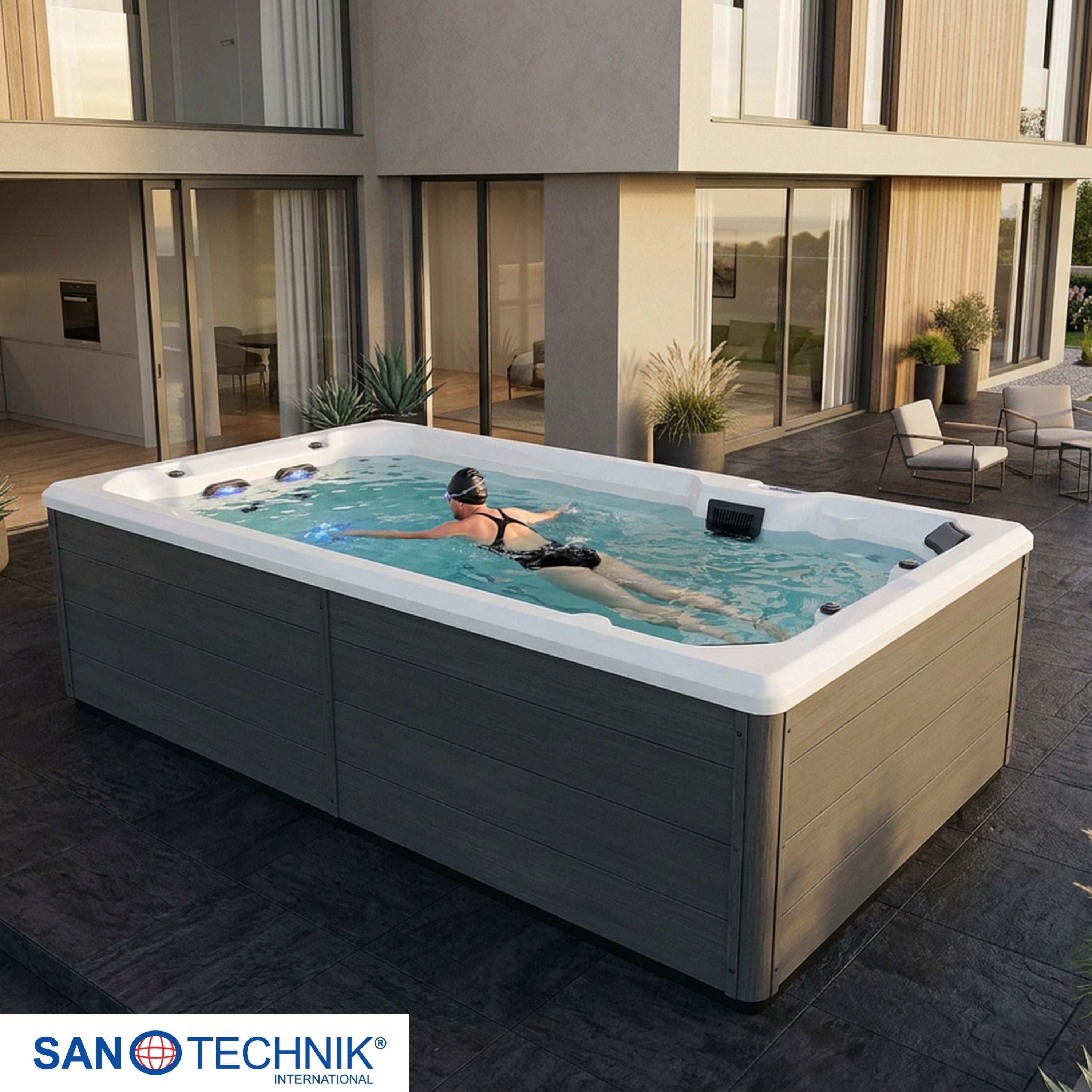 Sanotechnik Valencia Swim Spa Wit 400x220x125 cm