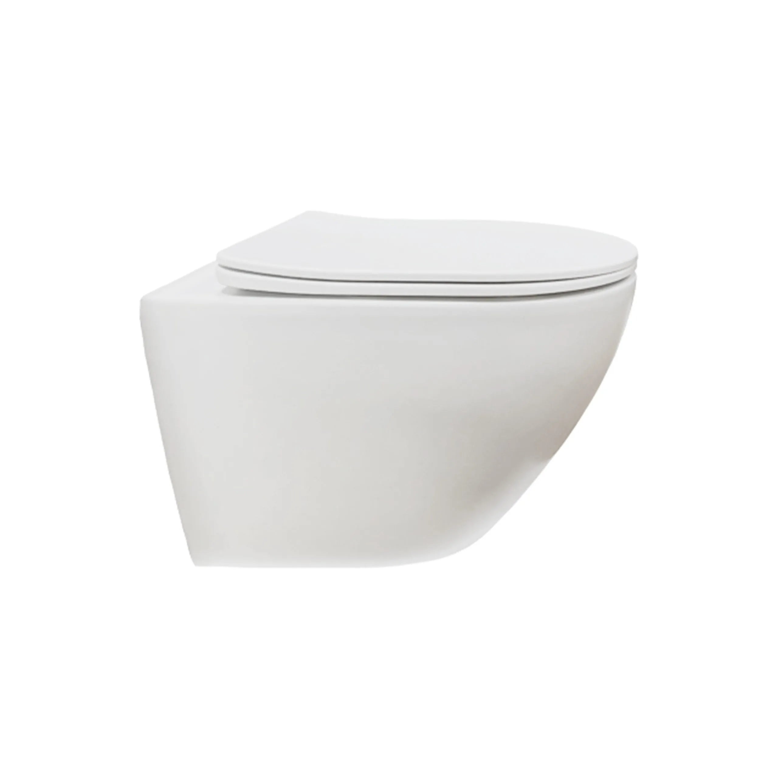 Verkort Rimless Wandtoilet 49Cm Boedapest Glans Wit Inclusief Zitting
