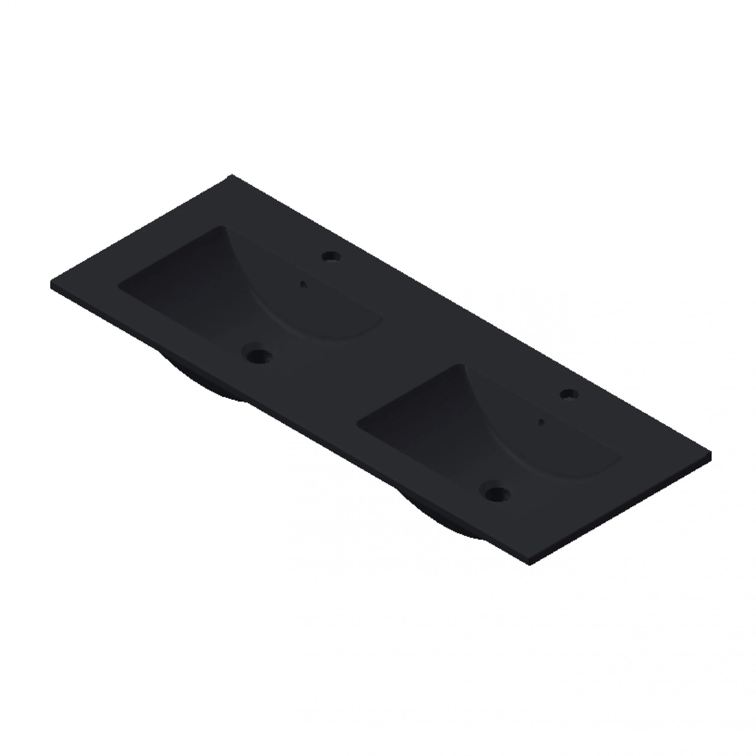 Wastafel Paris 120x46 cm met of zonder kraangat zwart/wit/mat wit