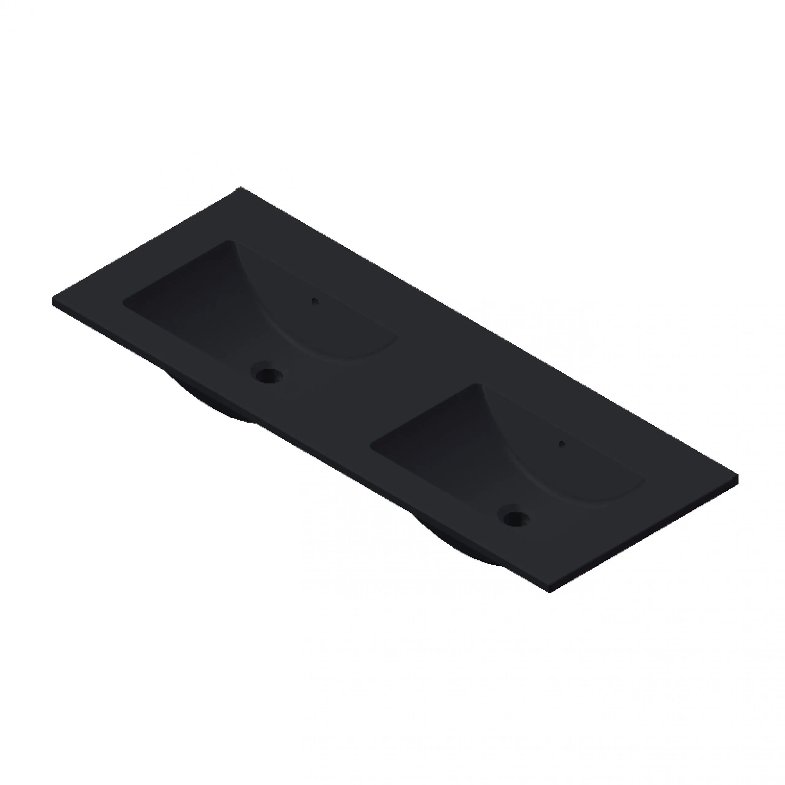 Wastafel Paris 120x46 cm met of zonder kraangat zwart/wit/mat wit