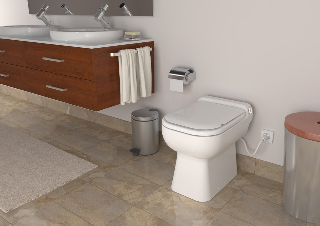 Sanibroyeur Sanicompact closetpot met fecaliënvermaler incl. wc bril