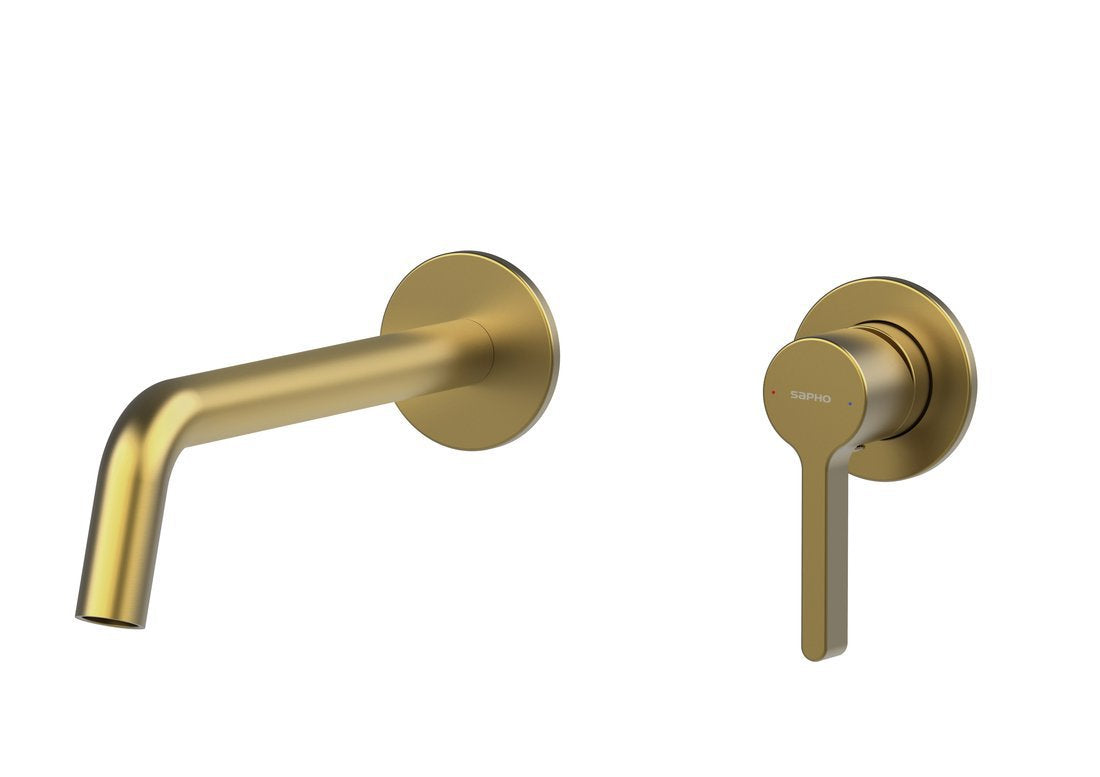 Sapho Iconic 2-Gats Inbouw Wastafelkraan Mat Goud