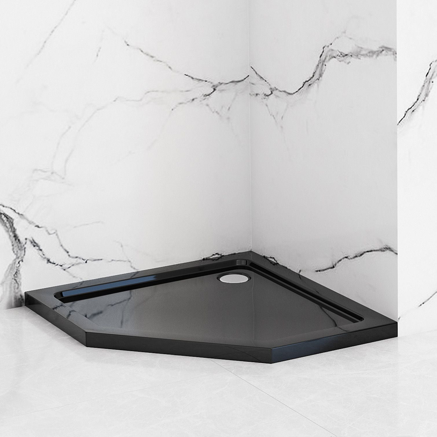 Douchebak Rea Diamond Zwart 90 x 90