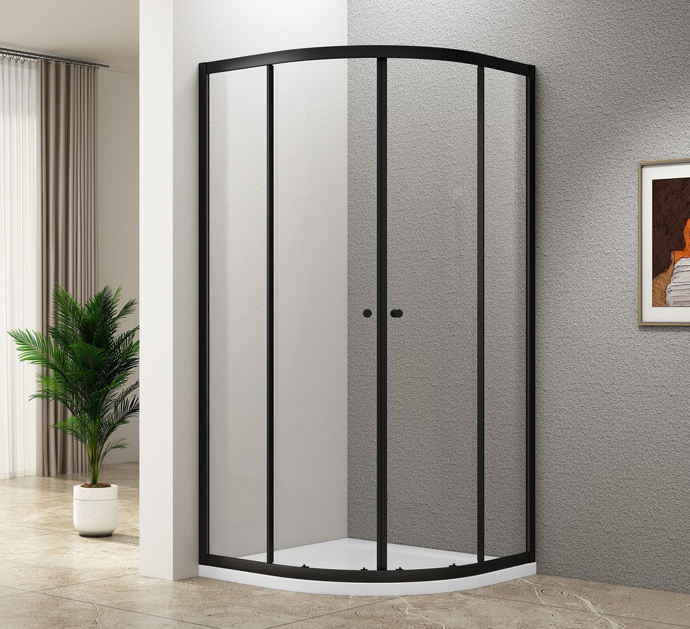 Arleta Douchecabine 90x90 Kwartrond Mat Zwart