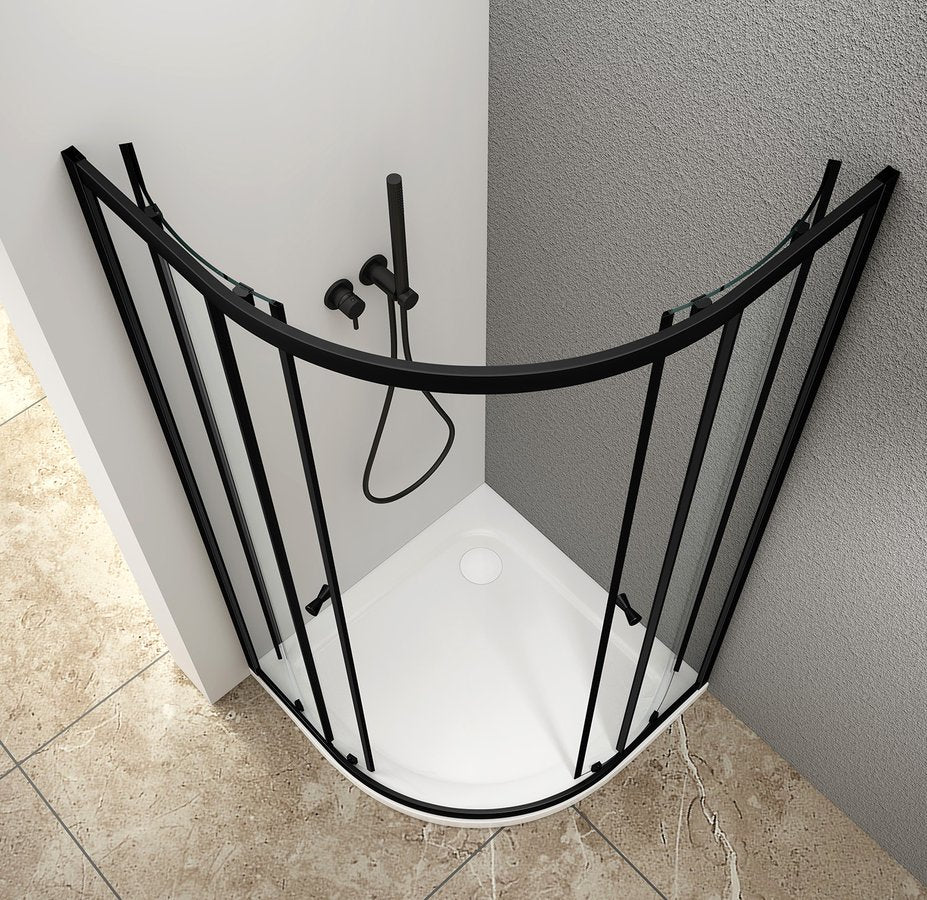 Arleta Douchecabine 90x90 Kwartrond Mat Zwart