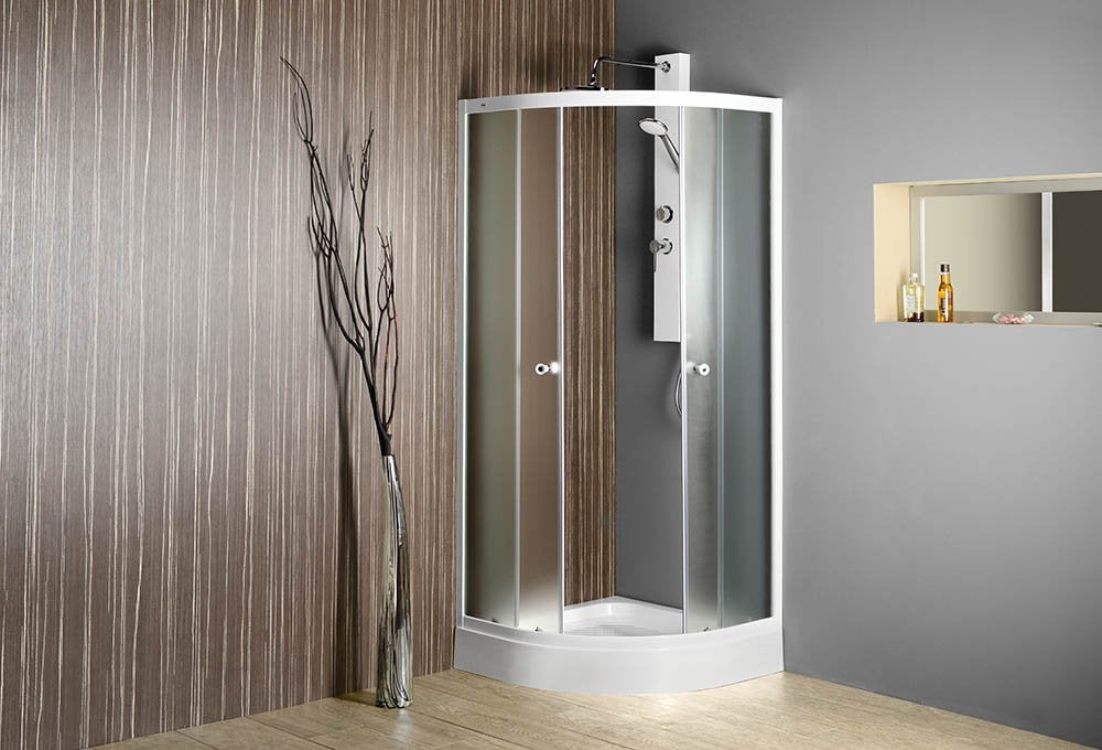 Douchecabine 90x90x185 Matglas Wit Profiel Aqualine Arlen