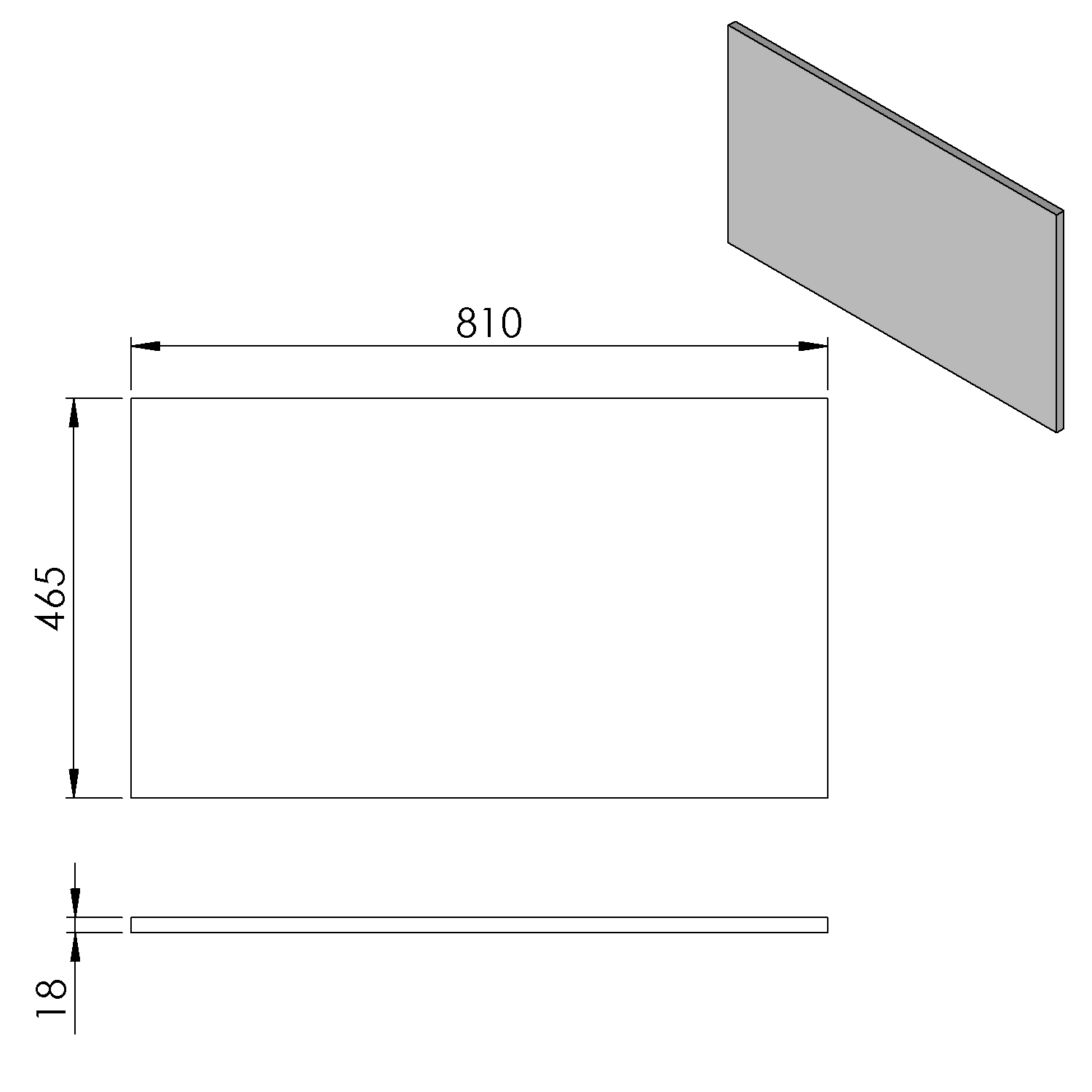Sapho Topblad 80x45 Cm DTDL Cuneo Eiken
