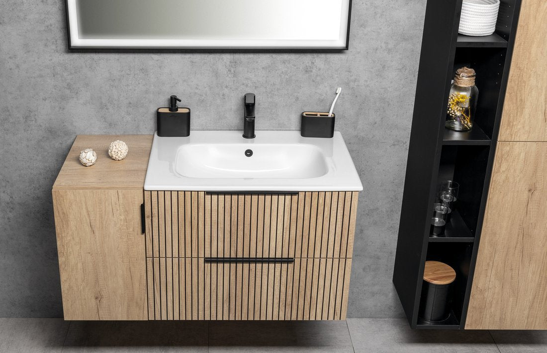 Badmeubel Cirasa Strip 70x46x52 cm Alabama Eiken