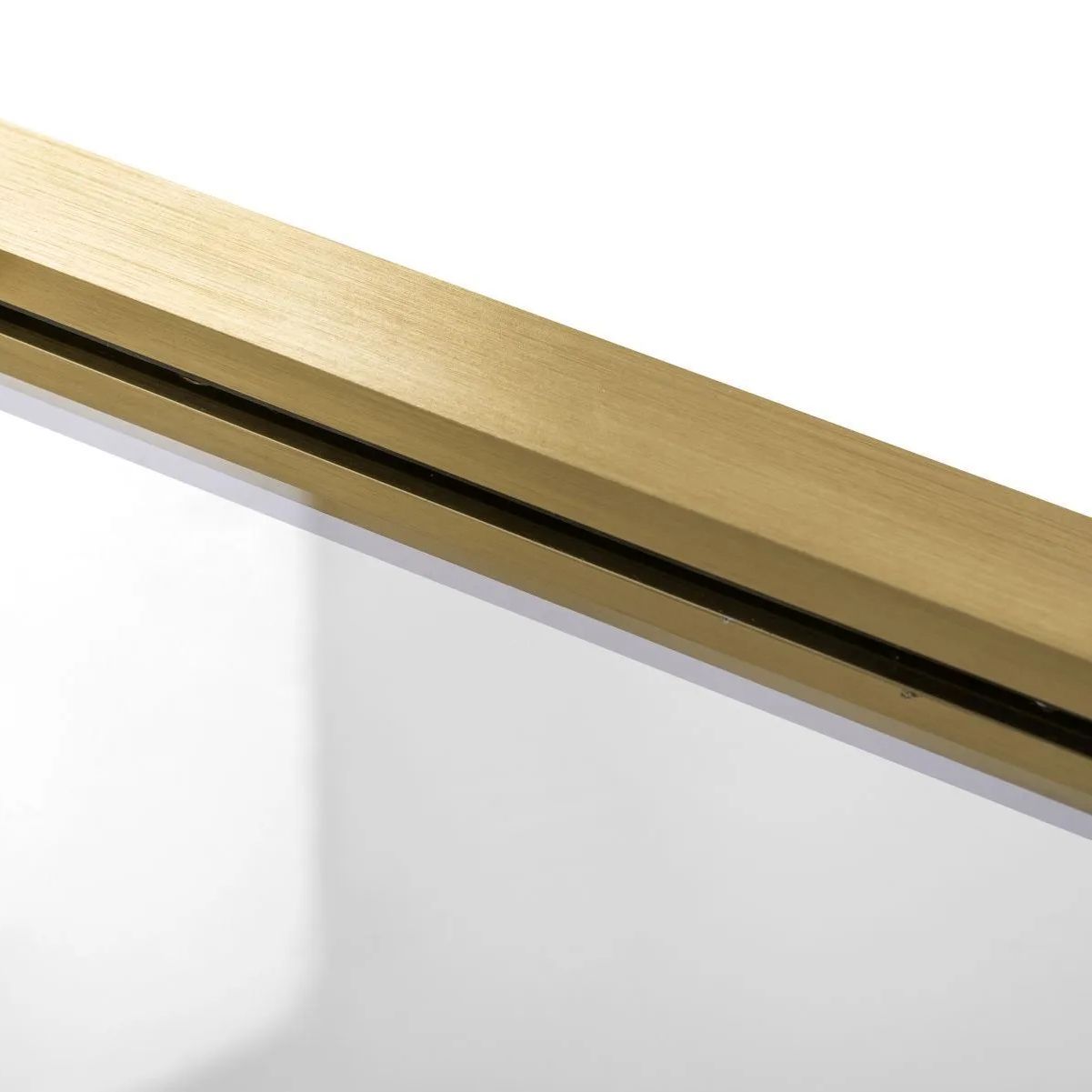 Detail van douchedeur Rea Rapid Slide Geborsteld Messing