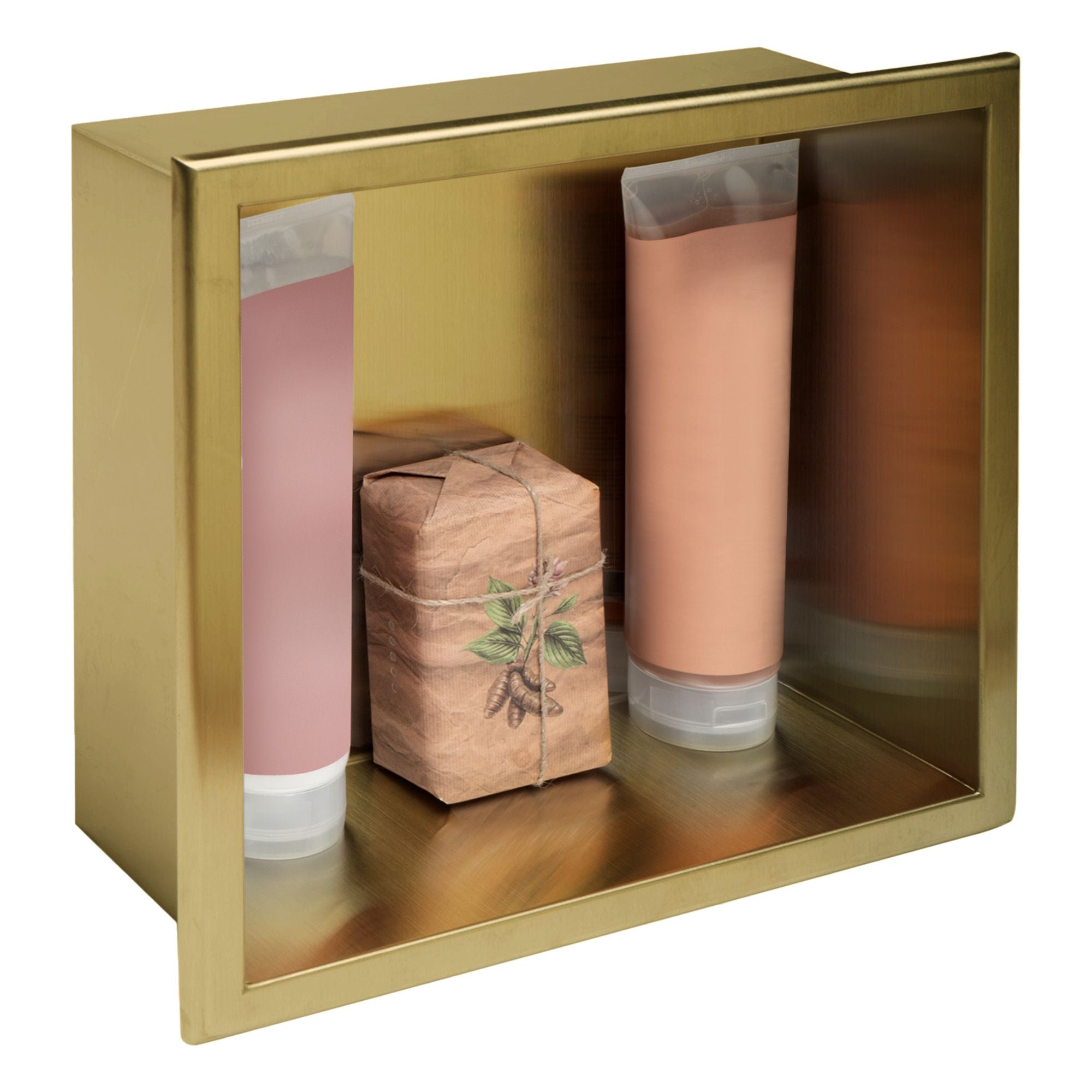 Badkamerplank 30x30 gouden borstel