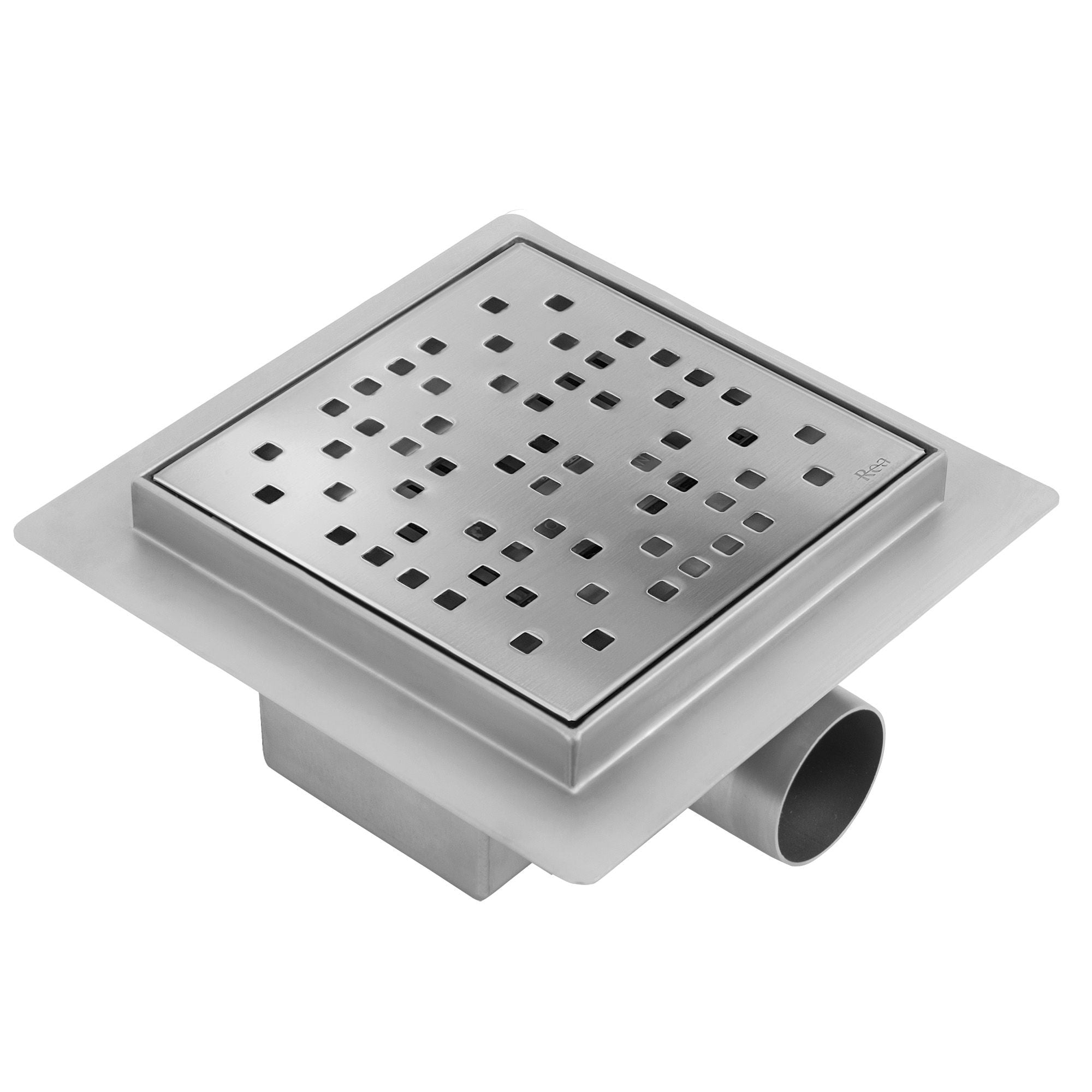 Lineaire afvoer REA DOTS Brush Steel 15x15