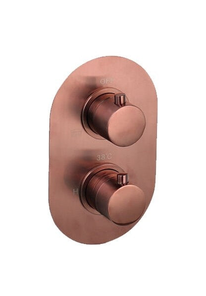 Luzi Doucheset Inbouw met Box Thermostaat, Muurbevestiging / Douchekop 30 cm Rond Brons