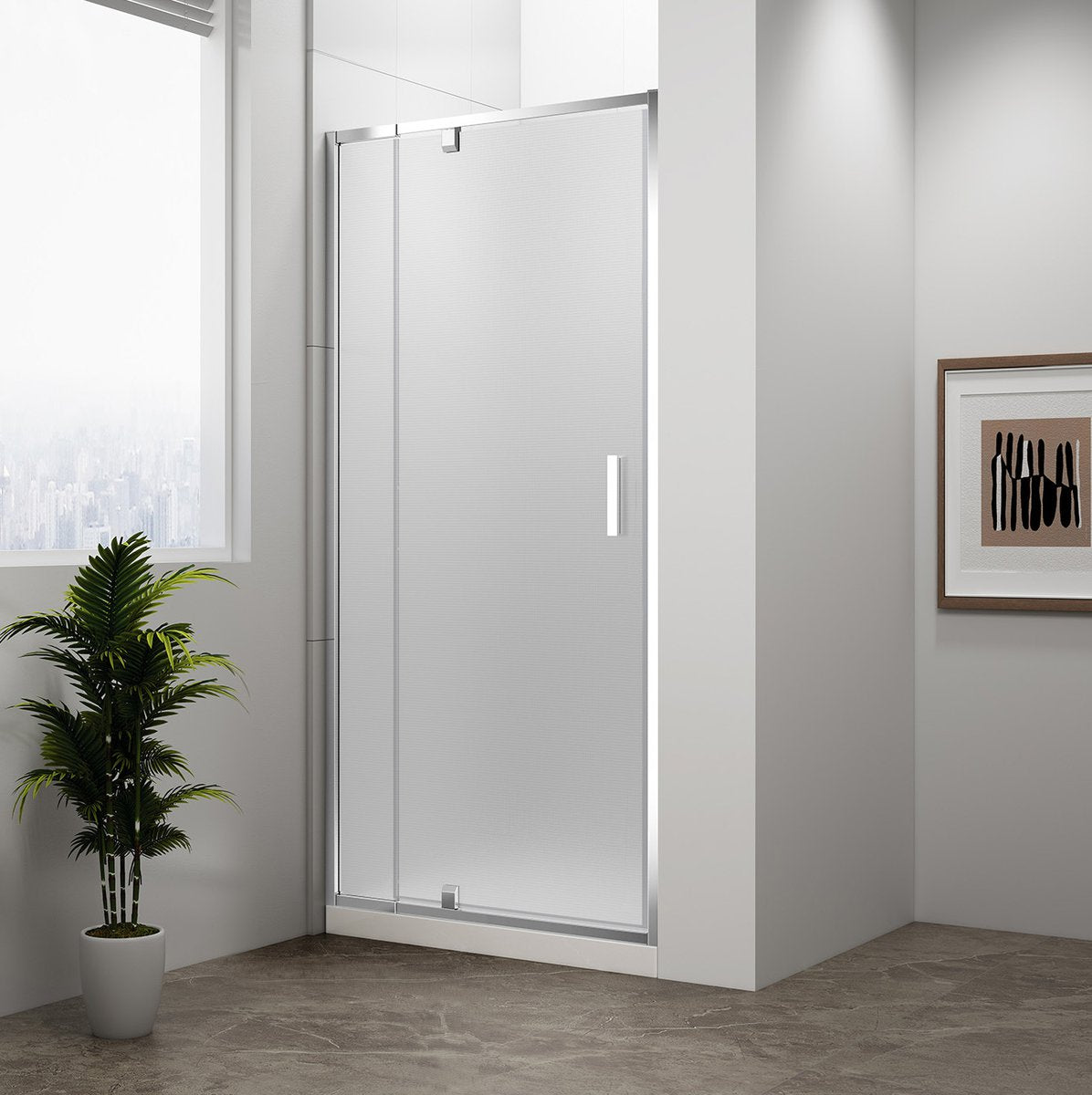Draaibare Douchedeur Easy Chroom Mat Glas Verstelbaar 76-90 cm