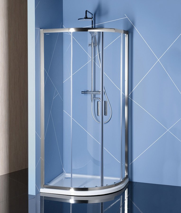 EASY LINE Douchecabine 100x80 Kwartrond Asymmetrisch Chroom