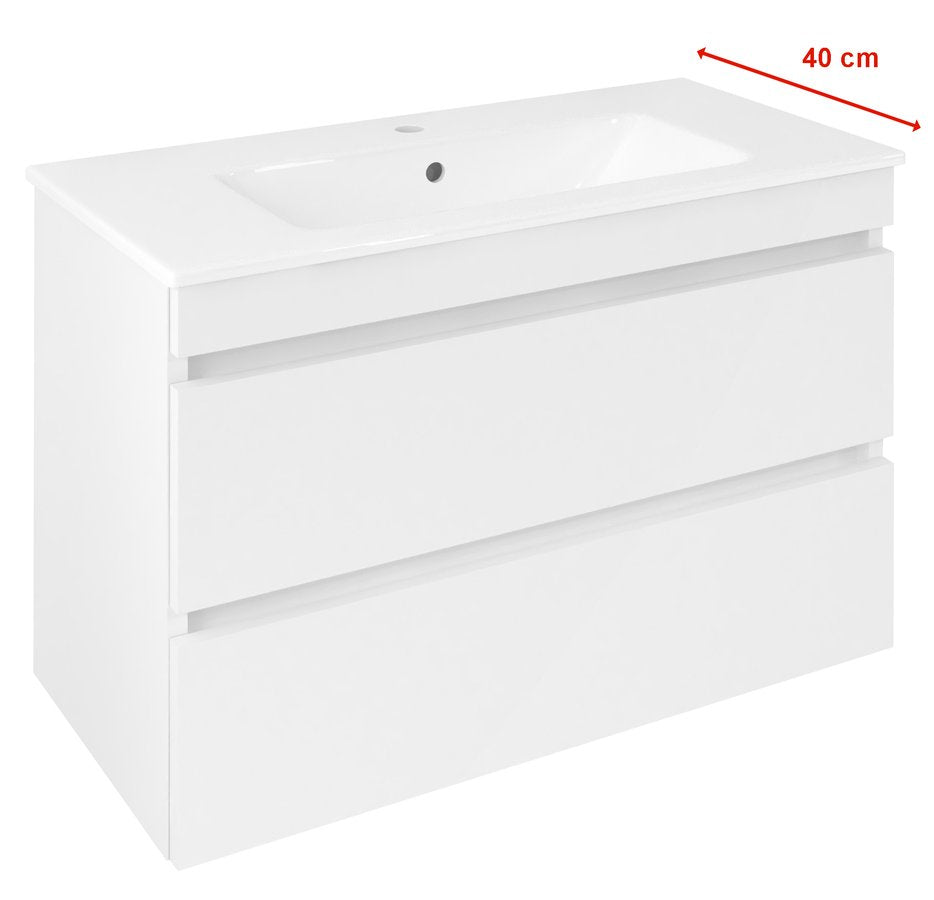 Badmeubel Ezara 78x39x54 cm Hoogglans Wit
