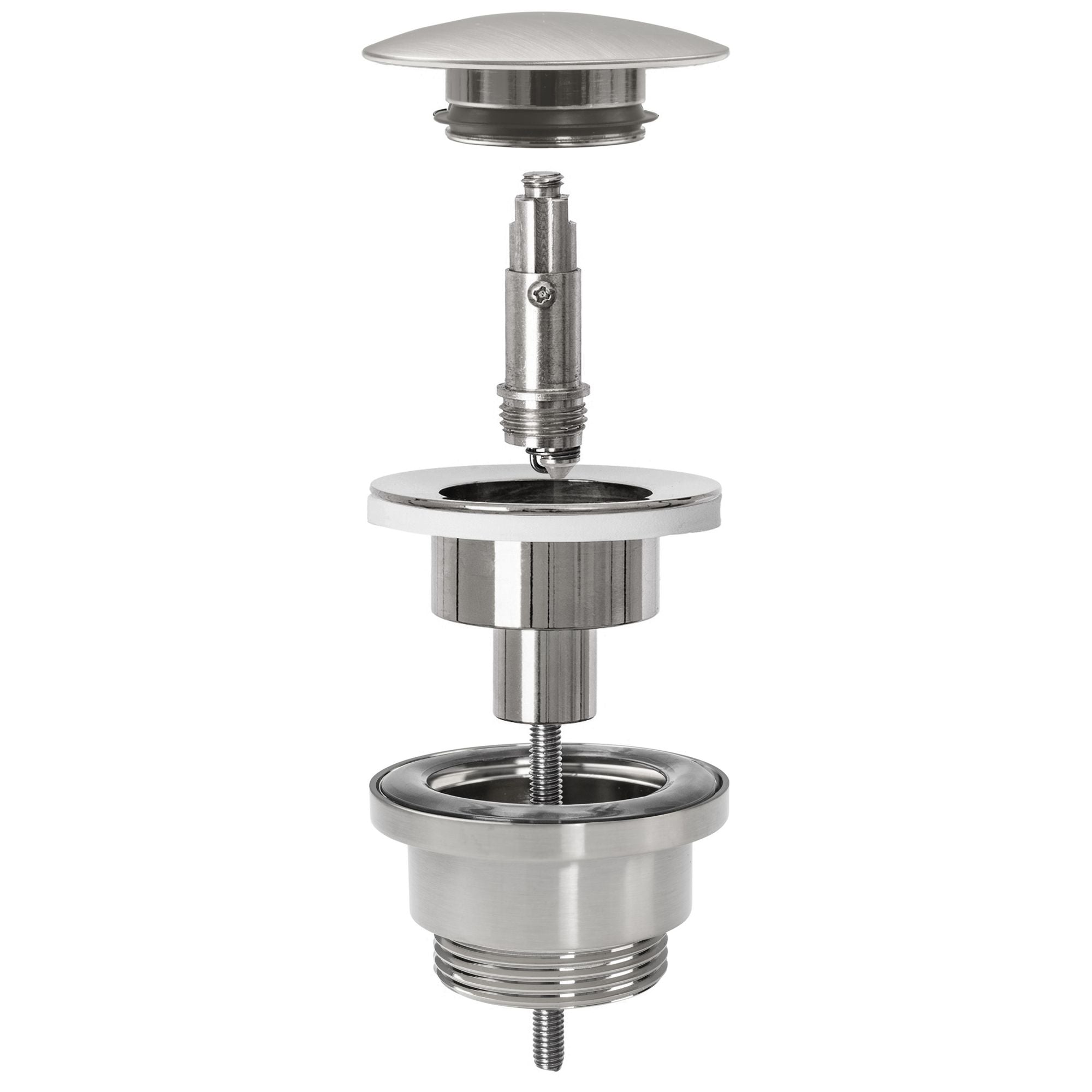 Rea Wastafelsifon Brush Nickel Inox