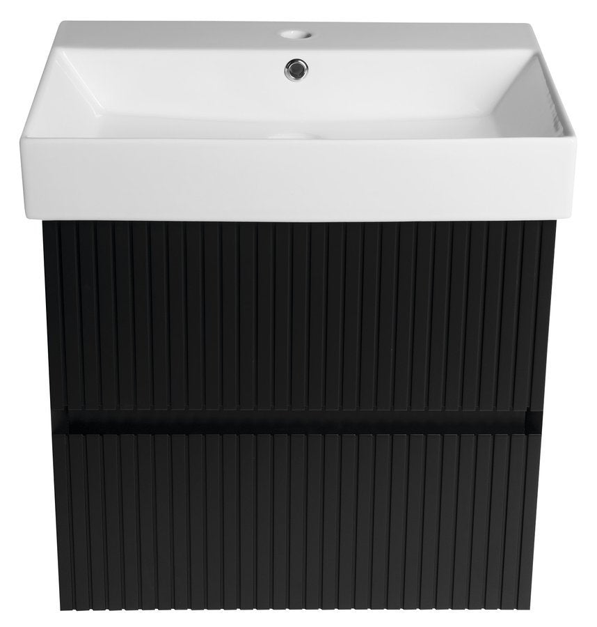 Sapho Filena Wastafelonderkast 57 X 43 X 51,5 Cm Zwart Geribbeld - afbeelding 5