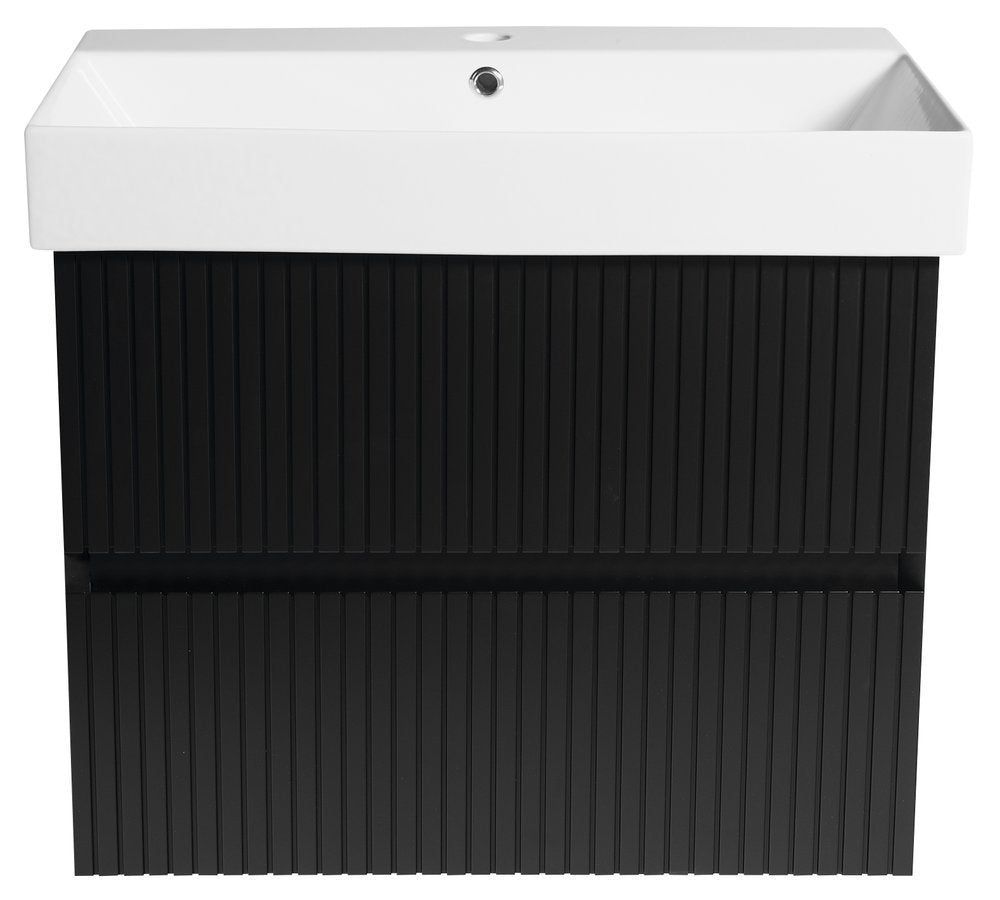 Sapho Filena Wastafelonderkast 67 X 43 X 51,5 Cm Zwart Geribbeld - afbeelding 4