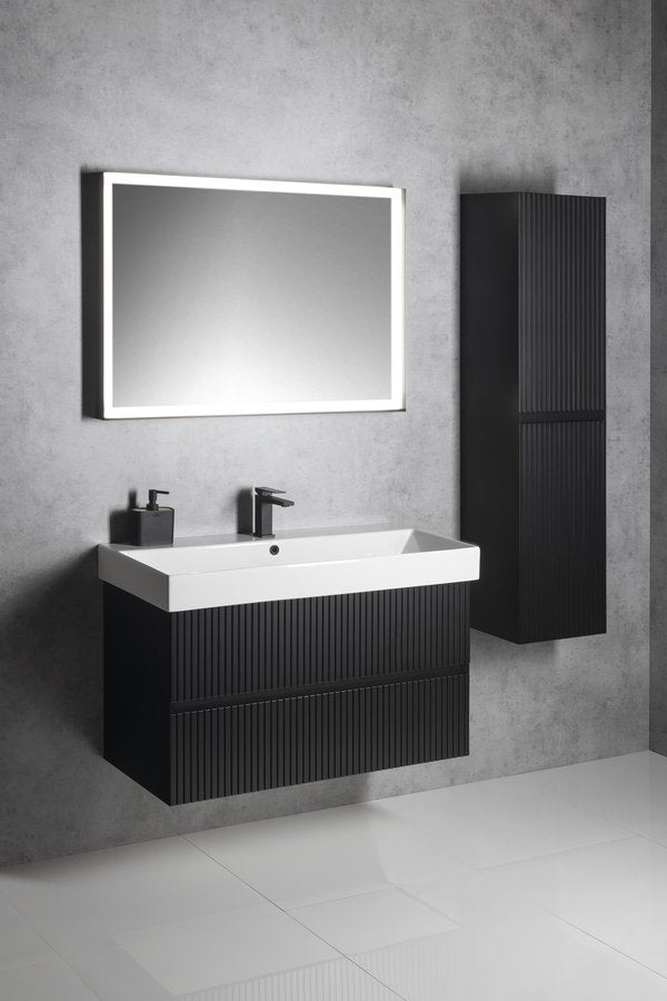 Sapho Filena Wastafelonderkast 67 X 43 X 51,5 Cm Zwart Geribbeld - afbeelding 5